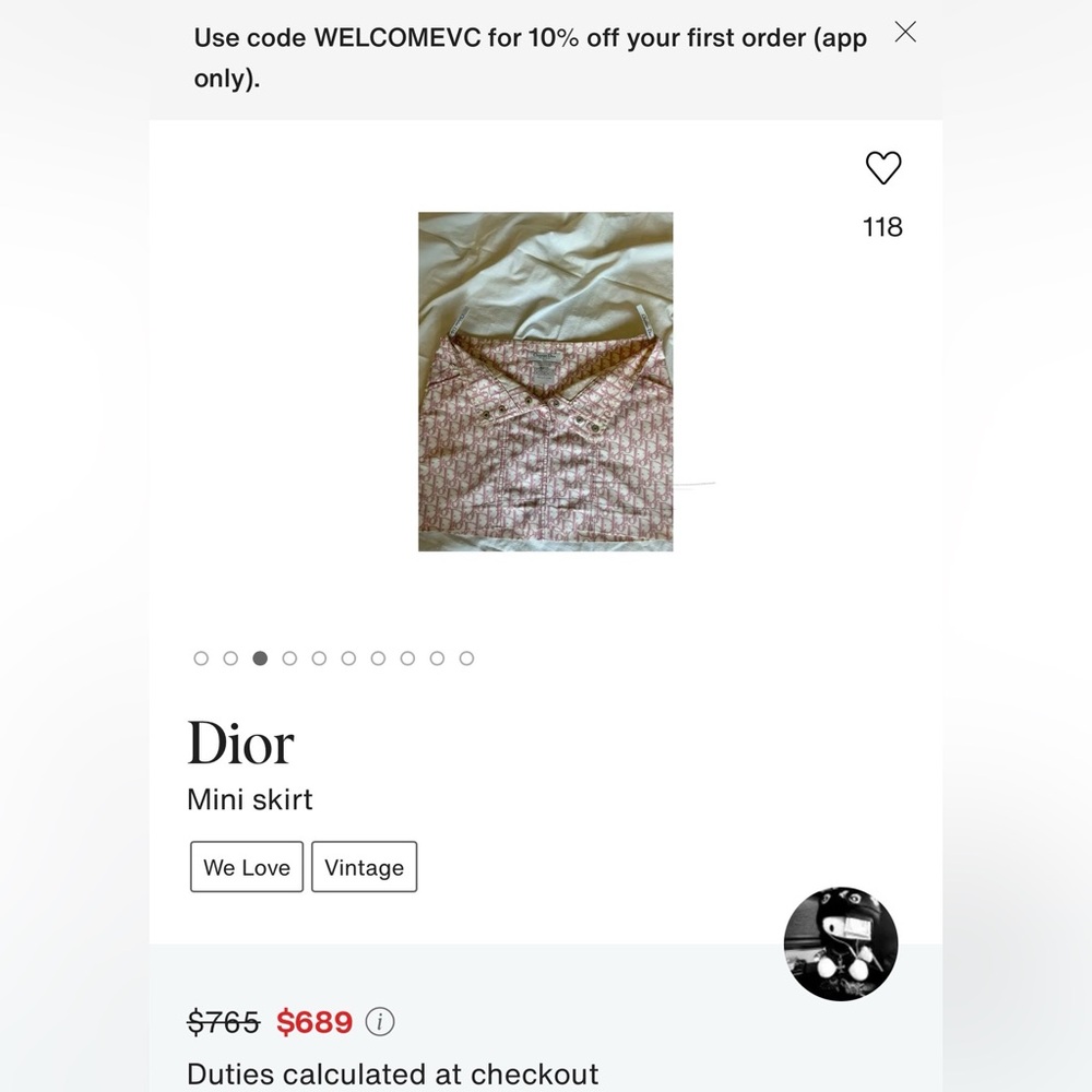Dior Light Pink Patterned A-Line Skirt - Picture 4 of 6